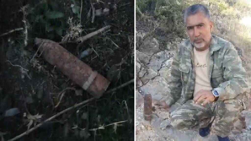 Mahallede gezerken şoka uğradı! 103 yıllık patlamamış top mermisi buldu!