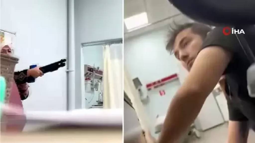 Korku dolu anlar! Pompalı tüfekle hastaneyi basan kadın, çalışanları rehin aldı...