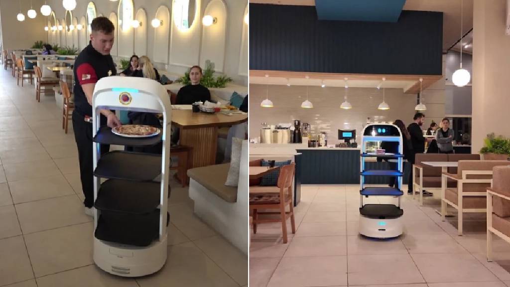Bu kafede servislere 'Hürrem' yardımcı oluyor! Karabük'te robot garson, görenleri şaşırtıyor...