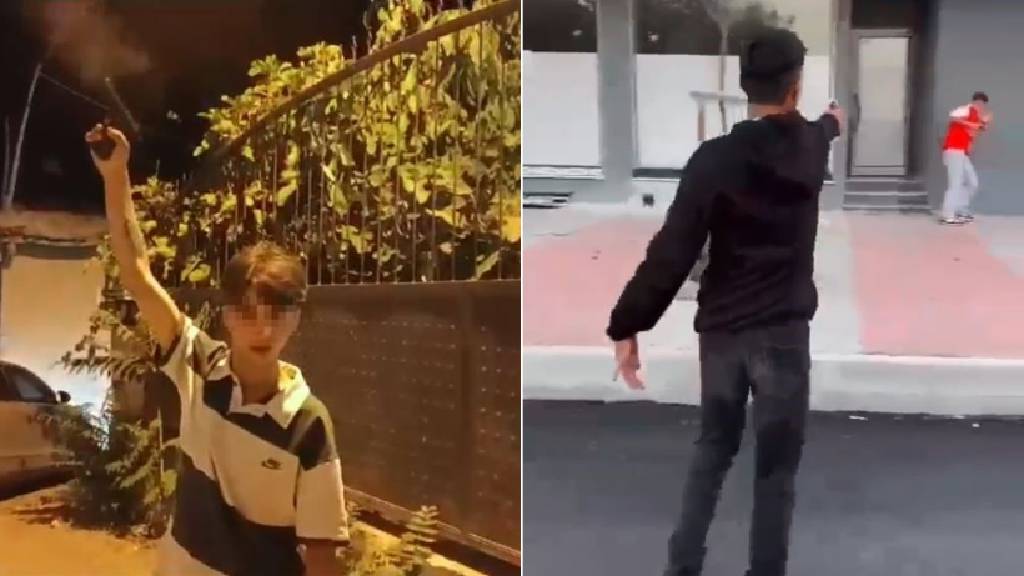 Sokak ortasında tabancayla ateş ettiler! O anları sosyal medyada paylaşan çocuklar yakalandı...