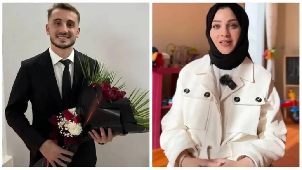Kerem Aktürkoğlu kramponuna nişanlısı Ceren Azak'ın adını yazdırdı