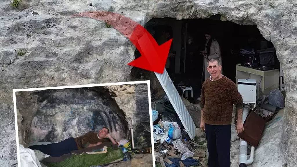 Evli ve 3 çocuklu adam, 2 yıldır mağarada yaşıyor! 'Mağarada huzurluyum, herkesten uzaktayım'
