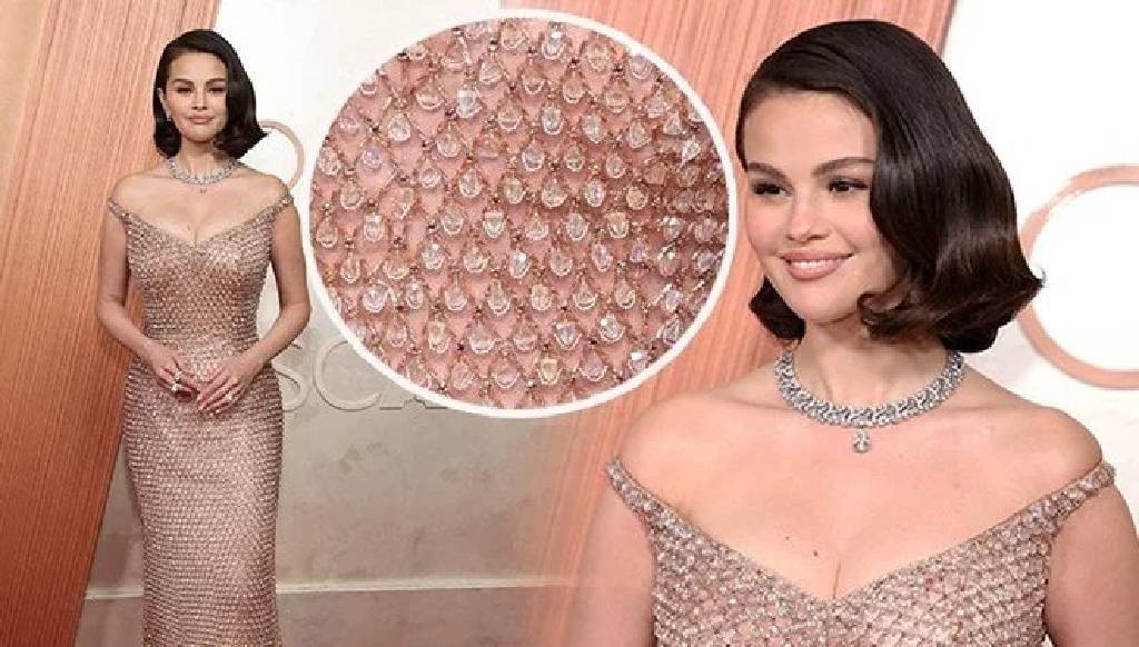 16 bin cam parçası var! İşte Selena Gomez'in çok konuşulan Oscar elbisesi...