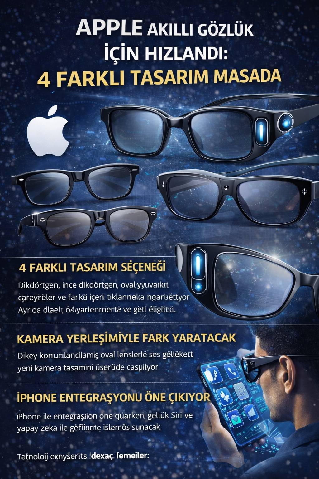 Apple akıllı gözlük için hızlandı