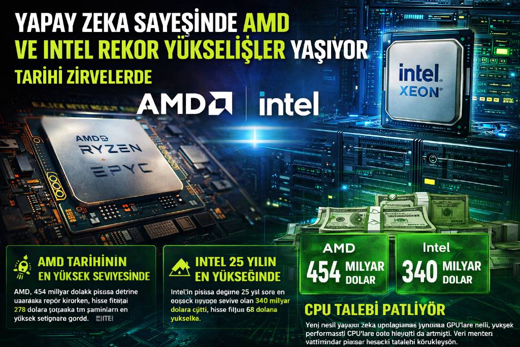 Yapay zeka çip devlerini uçurdu