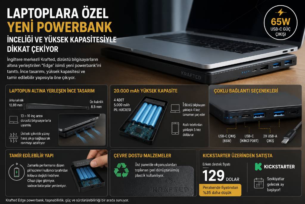 Laptoplar için yeni powerbank tasarlandı