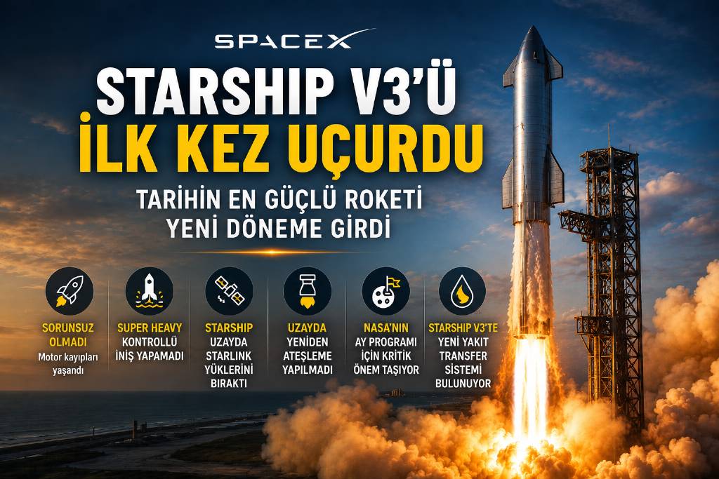 SpaceX Starship V3 'ü ilk kez fırtlattı