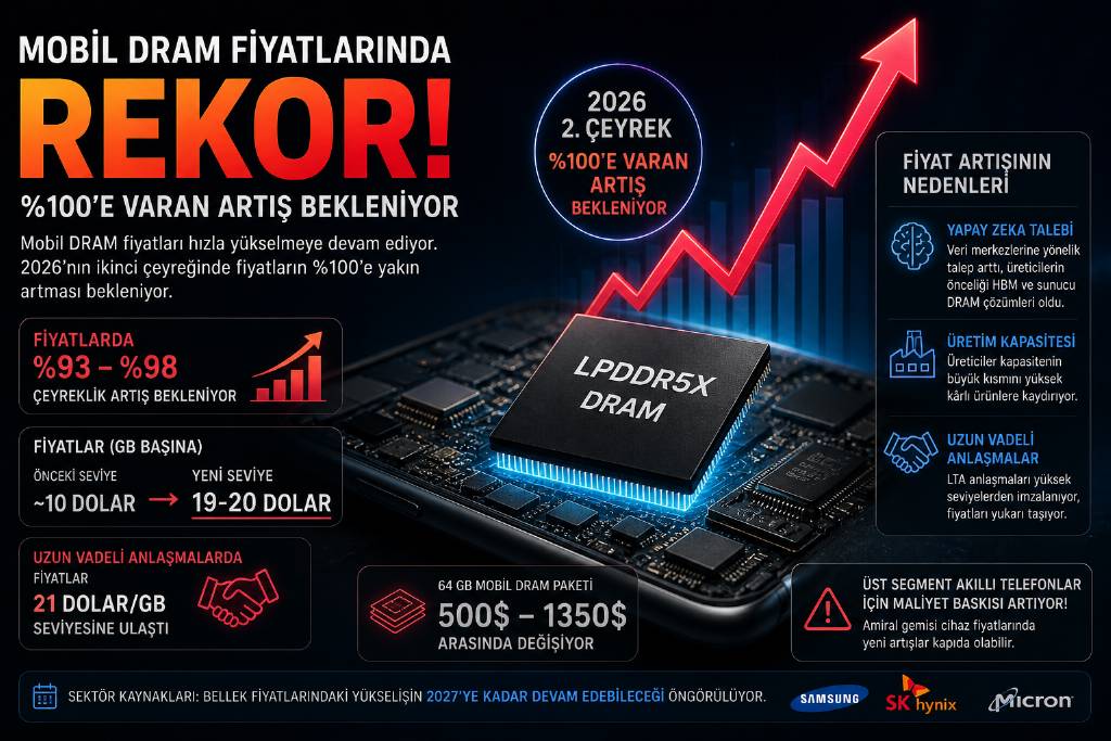 Mobil dram fiyatlarında rekor artış