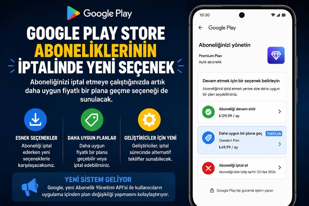 Google play store'da abonelik iptaline yeni dönem
