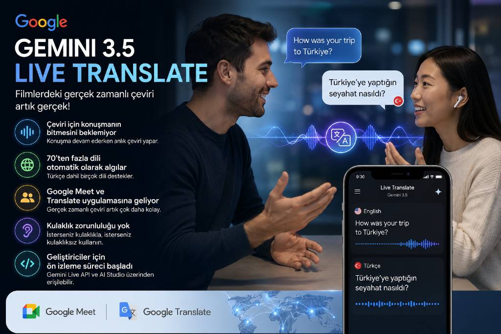 Gemini 3.5 translate türkçe desteğiyle geldi