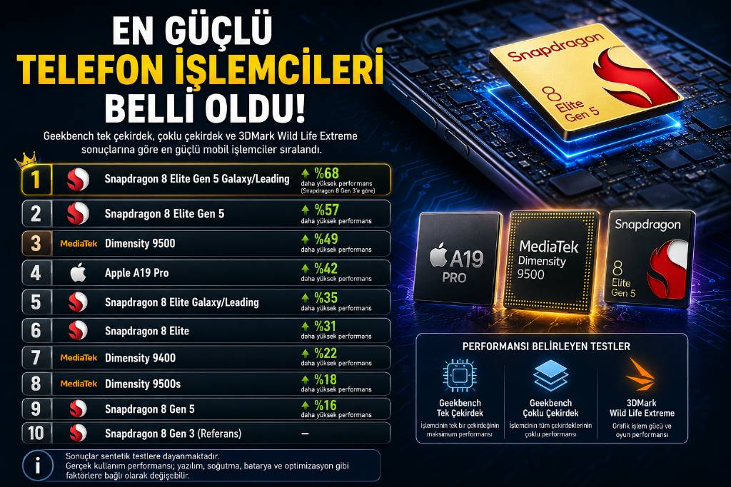 Mobil işlemcilerde yeni liderler belli oldu