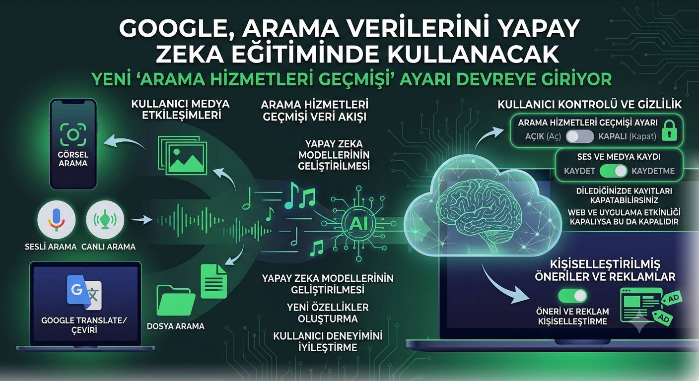 Google, arama verilerini yapay zekada kullanacak