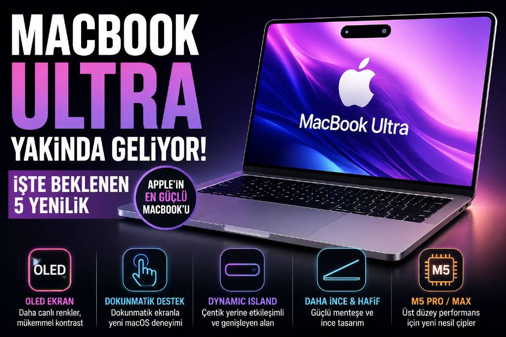 Apple Macbook Ultra'ya OLED ekran ve dokunmatik destek