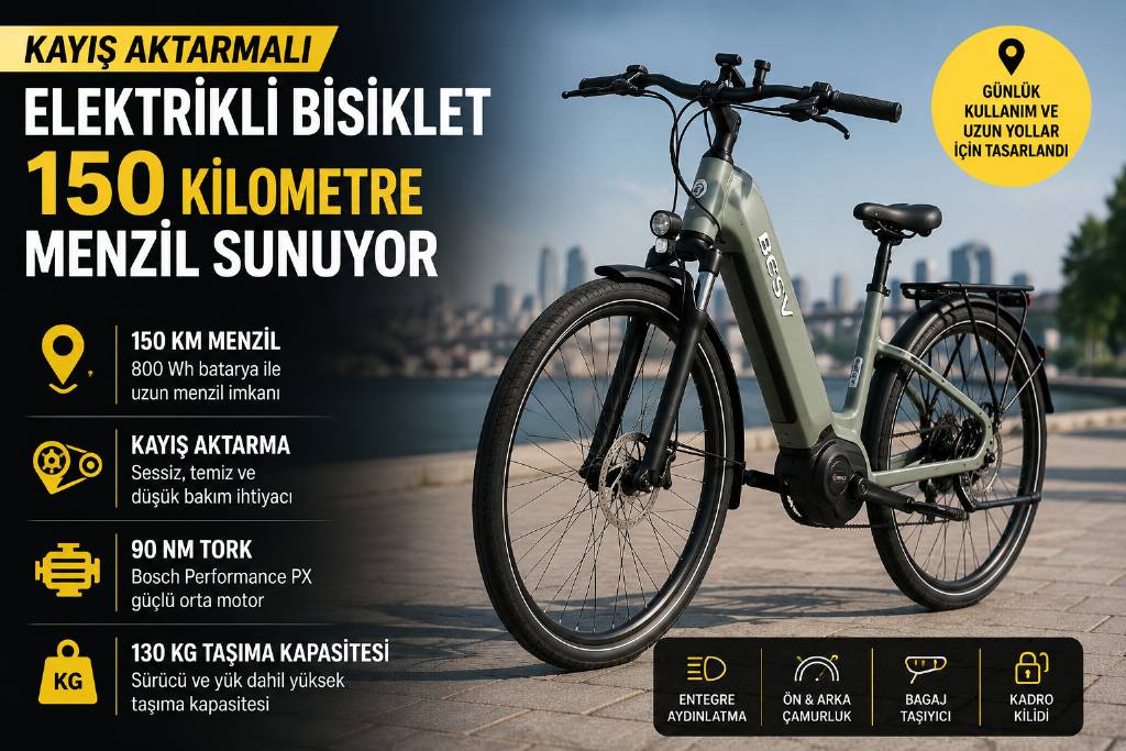 150 Km menzilli elektrikli bisiklet geliyor