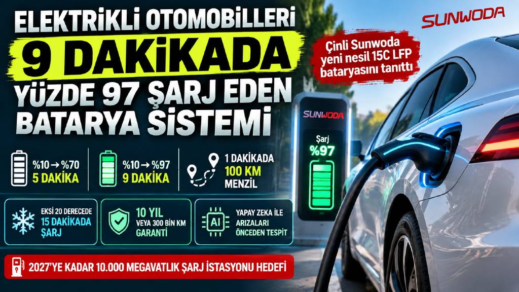 Elektrikli otomobile 9 dakikalık şarj dönemi